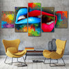 Image of Love Kiss Graffiti Lips Wall Art Canvas Decor Printing