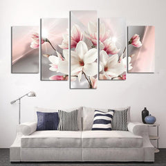 Modern Pink White FlowerWall Art Canvas Decor Printing