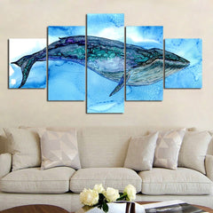 Ocean Animal Blue Whale Wall Art Canvas Decor Printing
