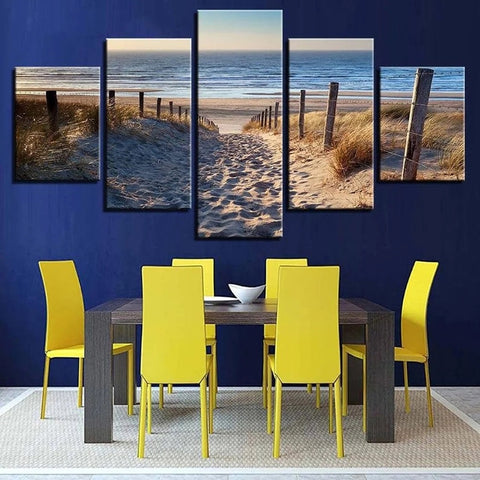 Ocean Sandy Beach Landscape Wall Art Canvas Decor Printing