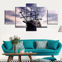 Pirate Ship Vikings Boat Wall Art Canvas Decor Printing