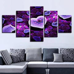 Purple Love Modular Pictures Wall Art Canvas Decor Printing