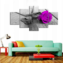 Purple Rose Flowers Wall Art Canvas Decor Printing