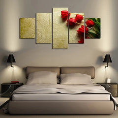Red Tulip Scenery Wall Art Canvas Decor Printing