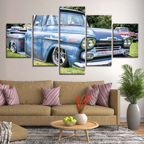 Retro Car Landscape Wall Art Canvas Decor Printing