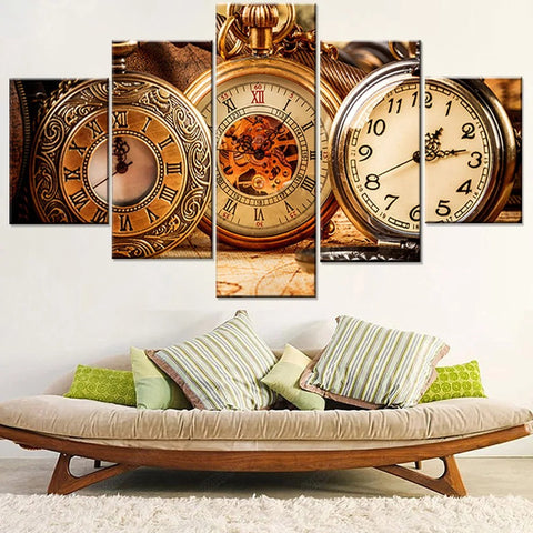 Retro Pocket Watch Wall Art Canvas Decor Printing