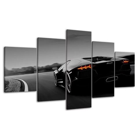 Lamborghini Black Car Wall Art Canvas Decor Printing