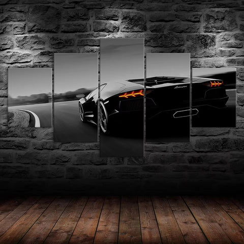 Lamborghini Black Car Wall Art Canvas Decor Printing