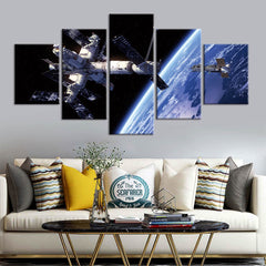 Satellite In Space Wall Art Canvas Decor Printing