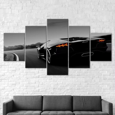 Lamborghini Black Car Wall Art Canvas Decor Printing