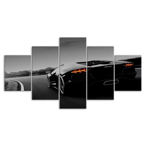 Lamborghini Black Car Wall Art Canvas Decor Printing