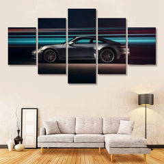 Silver Car Wall Art Canvas Decor Printing