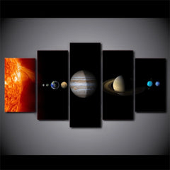 Solar System Space Fantasy Planet Wall Art Canvas Decor Printing