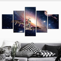 Space satellite Universe Wall Art Canvas Decor Printing