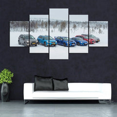 Subaru Forester Car in Snow Wall Art Canvas Decor Printing