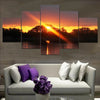 Image of Sunset Sunlight Flare in Forest Wall Art Canvas Decor Printing