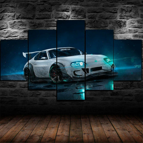 Supra MK4 Drift Neon Car Wall Art Canvas Decor Printing