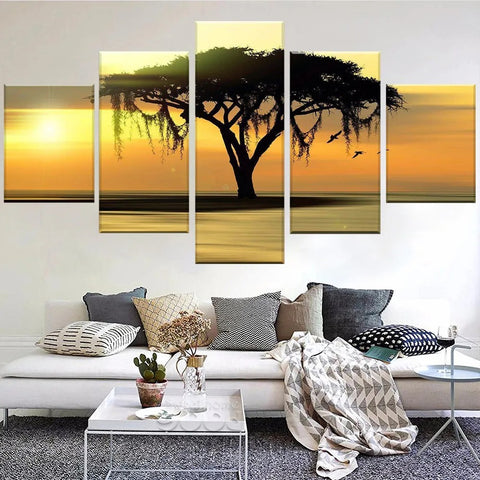 The Last Tree Sunset Wall Art Canvas Decor Printing