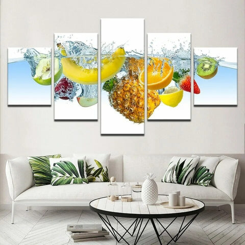 Tropical Fresh Fruits Water Wall Art Canvas Decor Printing