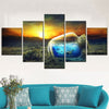 Image of Underwater Bottle Ocean World Sunset Beach Wall Art Canvas Decor Printing