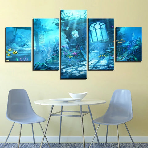 Underwater World Corals Reef Wall Art Canvas Decor Printing