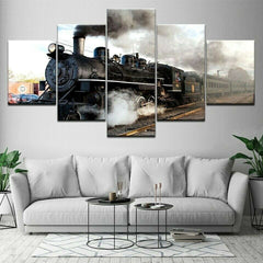 Vintage Steam Train Wall Art Canvas Decor Printing