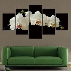 White Orchid Blossoms Wall Art Canvas Decor Printing
