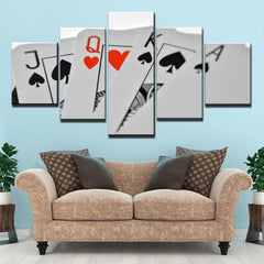 White Poker Playing Cards Wall Art Canvas Decor Printing