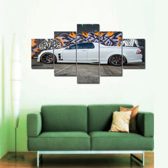 White sports car Wall Art Canvas Decor Printing