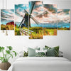 Image of Windmill Farm Island Landscape Wall Art Canvas Decor Printing