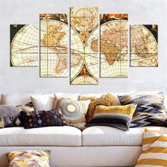 World Map Wall Art Canvas Decor Printing