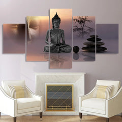 Zen Buddha Statue Landscape Wall Art Canvas Decor Printing