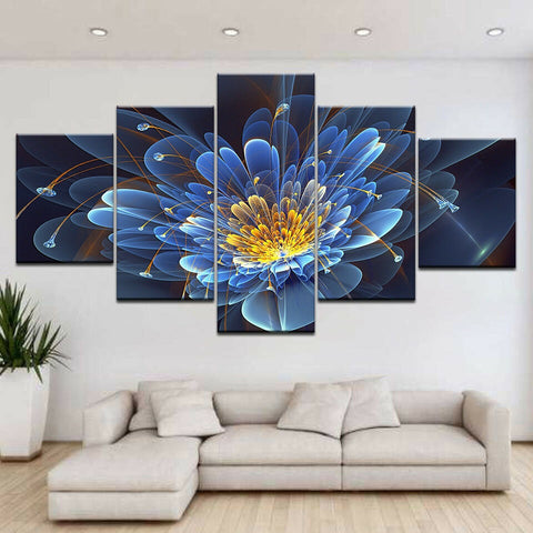 3D Lotus Flower Wall Art Canvas Decor Printing