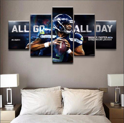 Russell Wilson Seattle Seahawks Wall Art Canvas Print Decor