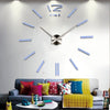 Image of DIY 3D Decoration wall clock Quartz mirror metal - DelightedStore