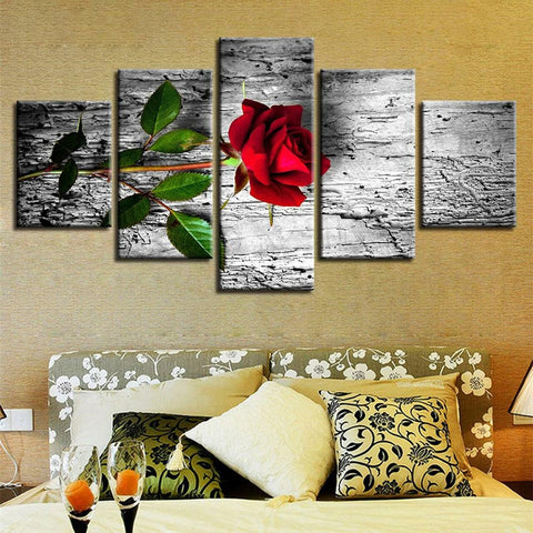 Red Roes Flower Wall Art Canvas Decor Printing