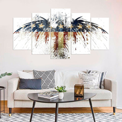 Abstract American Grunge Eagle Wall Art Canvas Decor Printing