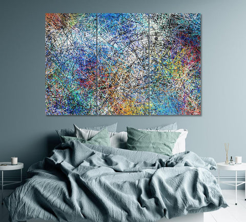 Abstract Art Expressionism Colorful Wall Art Canvas Print Decor-3Panels