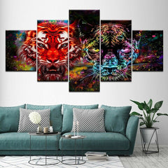 Abstract Art Lion and Leopard Wall Art Canvas Decor Printing