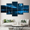 Image of Abstract Blue Moon Night Scene Wall Art Canvas Decor Printing