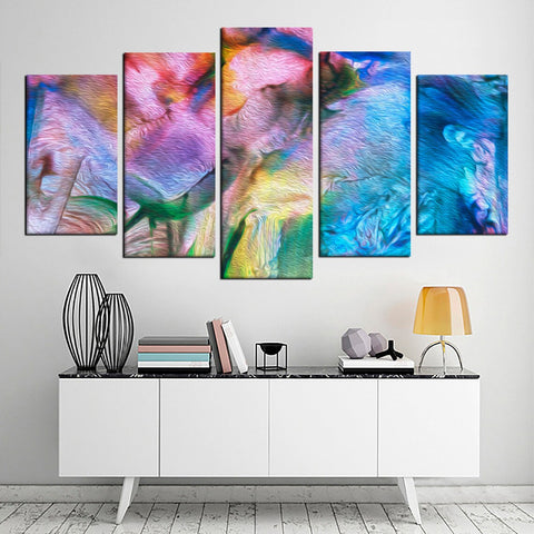Abstract Bright Rainbow Wall Art Canvas Decor Printing