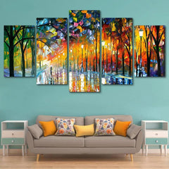 Abstract Colorful Autumn Walk in the Park Wall Art Canvas Decor Printing