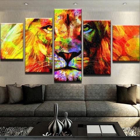 Abstract Head Lion Wall Art Canvas Decor Printing