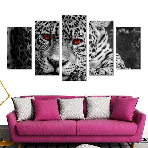 Abstract Leopard Red Eyes Wall Art Canvas Decor Printing