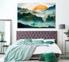 Image of Abstract Mountains at Sunset Wall Art Canvas Print Decor-1Panel
