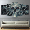 Image of Abstract Skull Skeleton Wall Art Canvas Decor Printing
