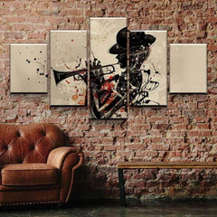 Abstract Trumpet Jazz Music Wall Art Canvas Decor Printing