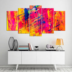 Abstract Watercolor Stripes Splatter Brushstrokes Wall Art Canvas Decor Printing