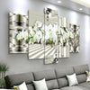 Image of Abstract White Orchids Flower Wall Art Canvas Decor Printing