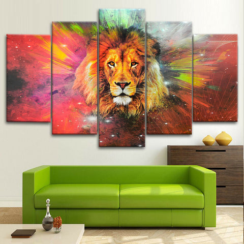 Abstract Wild Lion Galaxy Wall Art Canvas Decor Printing